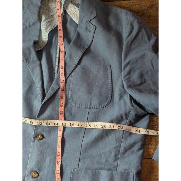 Peter Millar XXL Blue Linen Cotton Sport Coat Blazer Prep Coastal Grandfather - Picture 5 of 7